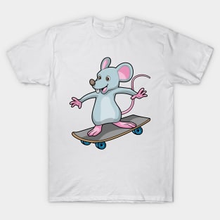 Mouse as Skater with Skateboard T-Shirt